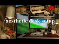 Upgrading my old DESK SETUP | Aesthetic Green and white desk | FLEXISPOT EN1 🐸