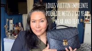 LOUIS VUITTON POCHETTE METIS EMPREINTE NOIR - 3 YEARS REVIEW (WHAT FITS /  WEAR & TEAR) 