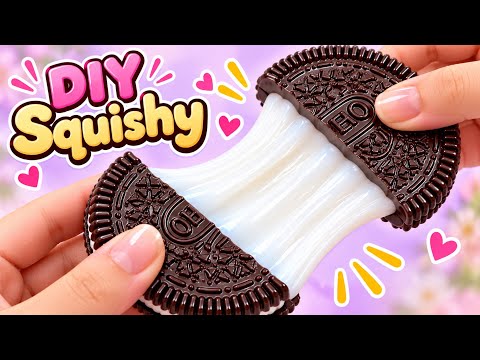 DIY Oreo Cheese Squishy 🍪🤍 How to Make a Stretchy Oreo Squishy at Home!