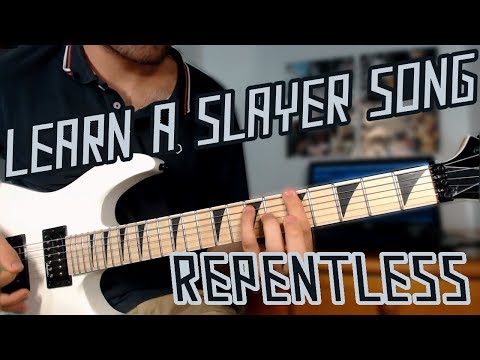 How to Play Slayer - Repentless ( Tabs on Screen)