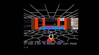 Doom scene rendered in Apple II Myst Engine