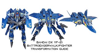 Bandai DX YF-21 Transformation Guide: Battroid GERWALK Fighter