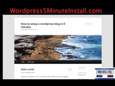 Wordpress 5 Minute Install Tutorial
