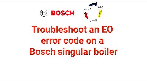 Troubleshoot an EO error code on a Singular Combi Boiler