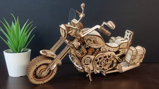 ROBOTIME Cruiser Motorcycle ROKR LK504, Wooden puzzle Build and Review. (15% Discount code: yoshiny) screenshot 5