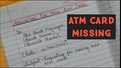 Application for New ATM CARD in English/ write an application for New ATM Card to the bank manager.