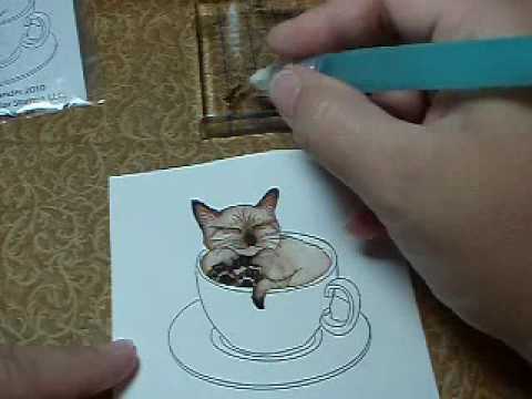 Tombow Coloring Tutorial ~ "Cup Full of Happiness"...