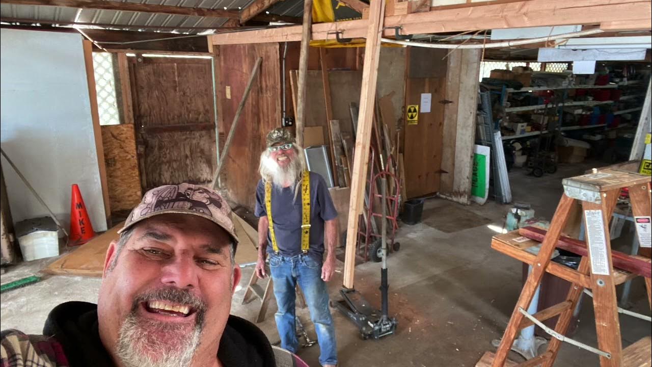 Hillbilly shed repair by Ralph at mikes place part 1 YouTube
