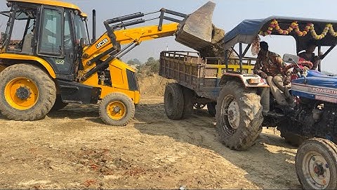 JCB Backhoe Machine Loading Soil Into Tractors | JCB Loader Video |