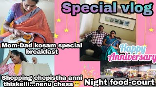 Mom-Dad Anniversary Special Vlog Zudio Shopping Haul Food-Court Near Pragathi Nagar Lake