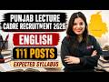 Lecturer Cadre Recruitment Punjab | Lecturer Cadre English Syllabus By Ankush Mam