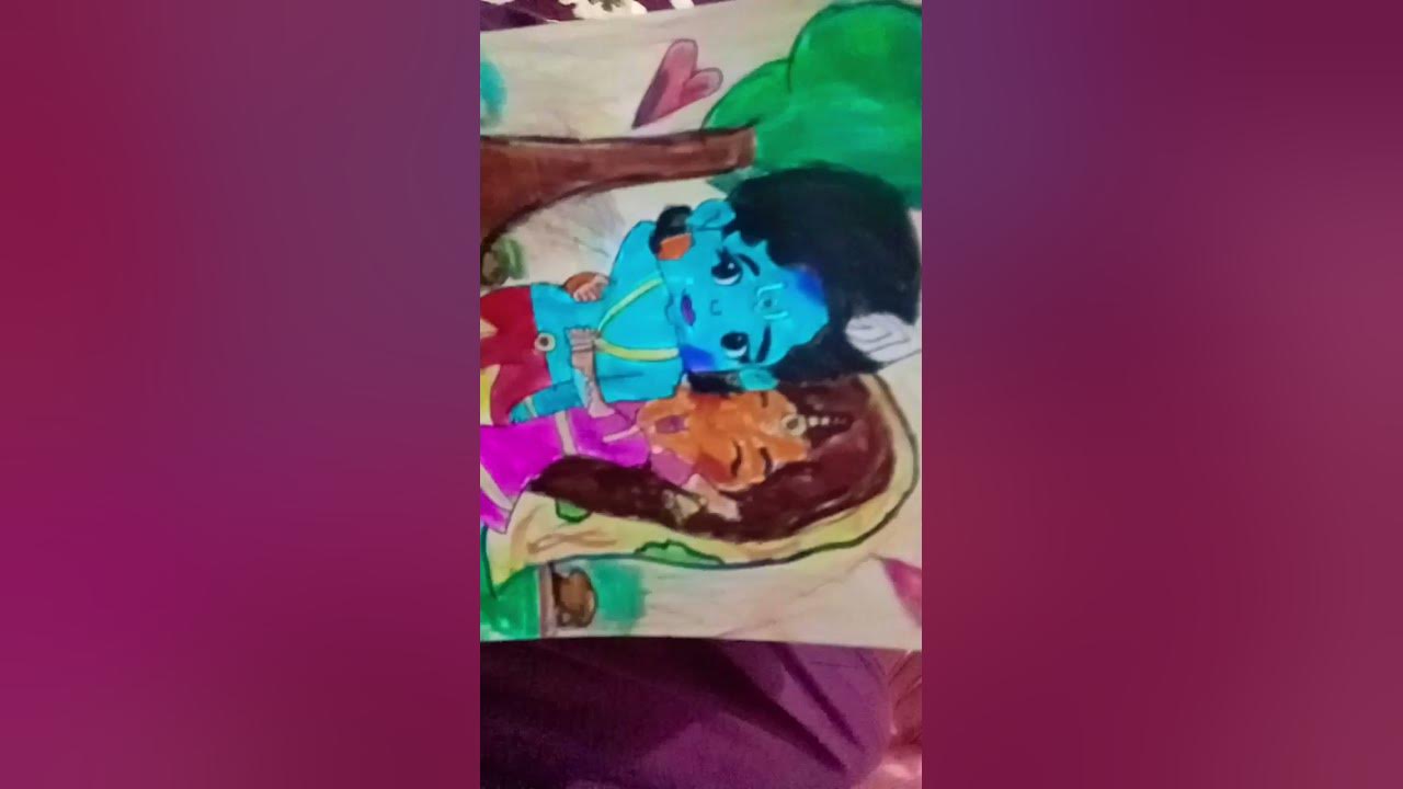 krishna and radha is playing holi