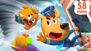 a big tornado is coming detective cartoon sheriff labrador cartoon for kids babybus