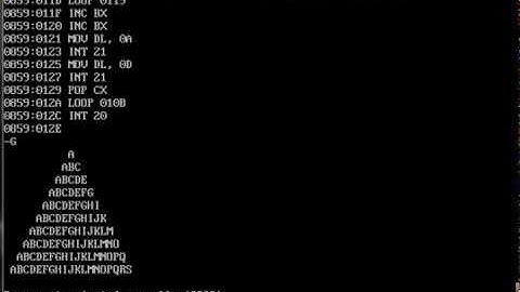 program segitiga piramida menggunakan bahasa assembly with dosbox