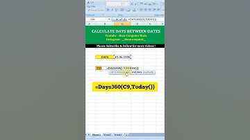 Excel Formula Hacks | Calculate Days Between Dates 🔥 #excel #viral #shorts #trending