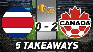 Costa Rica 0 - 2 Canada 5 TAKEAWAYS | CONCACAF Gold Cup 2021 Quarter Final