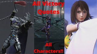 Dissidia NT - Every Victory Quote for ALL Characters (Including all DLC!)