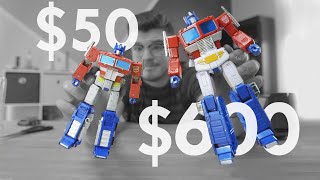 $50 Optimus Prime VS $600 Optimus Prime!