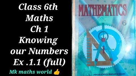 Class 6th Maths Ch 1 Knowing our Numbers Ex.1.1(full)
