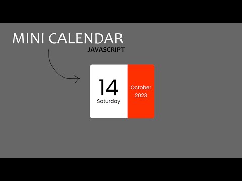 How To Create Mini Calendar Using HTML CSS and JavaScript