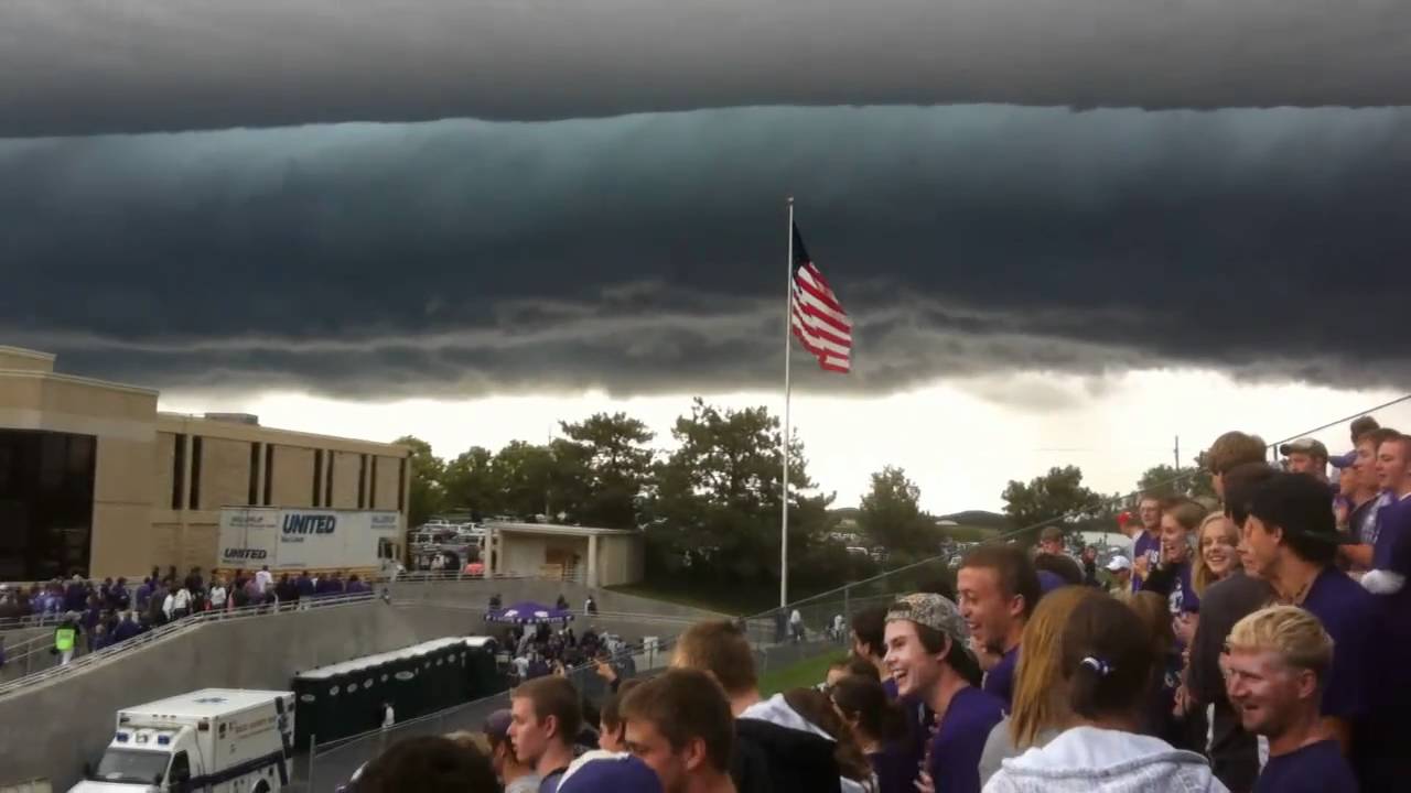Central Florida at Kansas State Lightning Delay Cloud Formations - YouTube