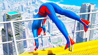 Spider-Man EPIC JUMPS 🔥 GTA 5 Spiderman Best Falls (GTA V Mods Gameplay) #2