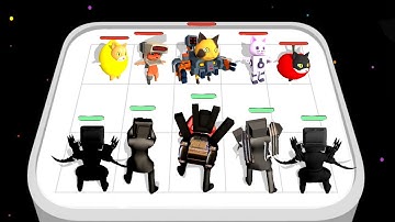 Merge Toilet Cat Kamera Battle (P2) VS Merge Toilet Monster Battle Gameplay Max Levels