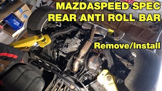 Autozam AZ-1 rear antiroll/sway bar remove and install, new production Mazdaspeed spec available