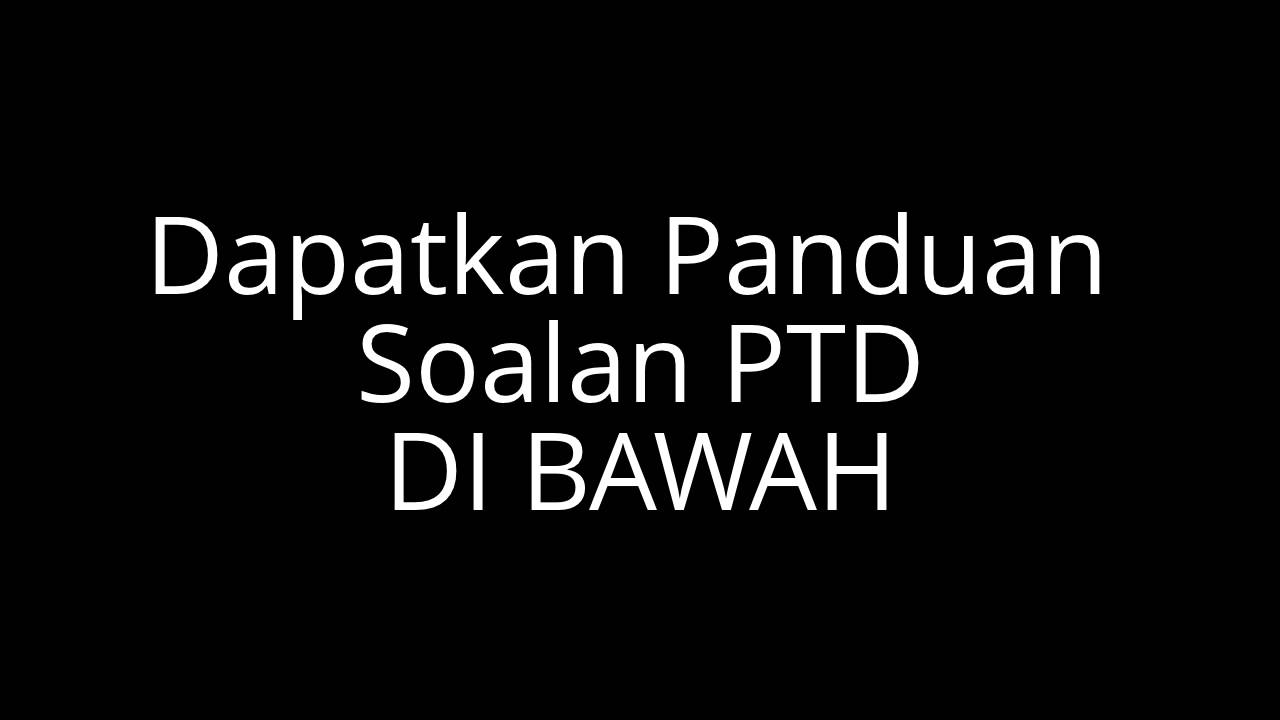 Contoh Soalan PTD - YouTube