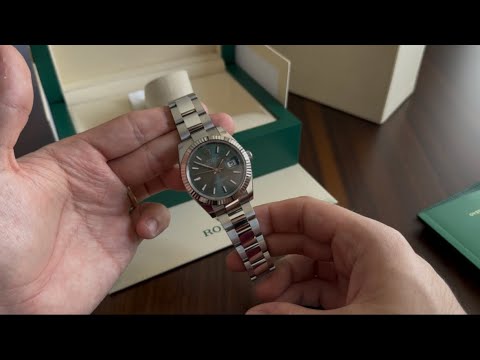 Rolex Oyster Perpetual Datejust 41mm Mint Green Dial , Oyster Bracelet and Flutted Bezel