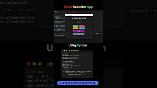 Voice Recorder App Using Python | Tkinter + SoundDevice #coding #python #programming #voicerecording