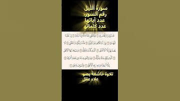سورة الليل، تلاوة خاشعة بصوت القارئ علاء عقل