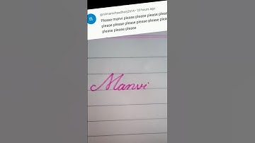 Manvi name write in cursive writing #cursive#writing#beautiful#name#manvi#shorts