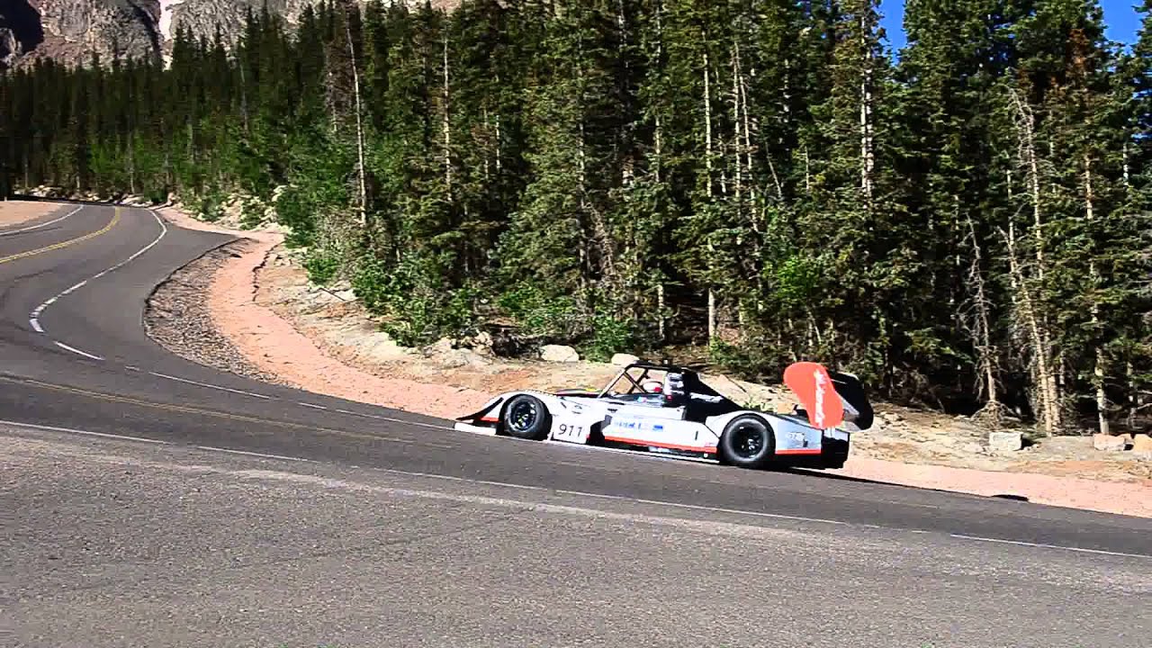 Romain Dumas driving a Norma M20 Pikes Peak