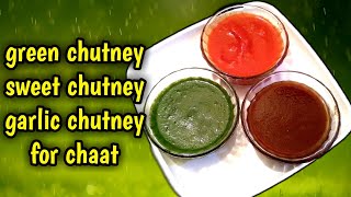 3 major chaat chutneys to make pani puri, masala puri etc/Green Chutney, Sweet Chutney,Red Chutney