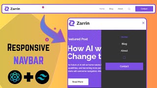 🔥 Responsive Navbar with React &amp; Tailwind CSS  Mobile Friendly Menu  Zarrin Navbar Design | Part 1
