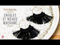 TUTO | Boucles d'oreilles créoles noires en nœuds macramé