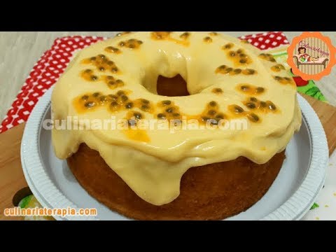 BOLO DE MARACUJÁ SUPER FOFINHO COM O SUCO NATURAL DA FRUTA E COBERTURA QUE NÃO VAI AO FOGO