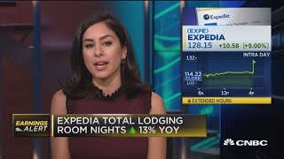 Expedia beats earnings expectations, reports slight miss on revenues