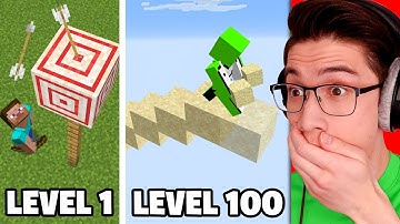 Testing Minecraft IMPOSSIBLE Trick Shots From Level 1 to Level 100