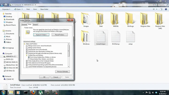 HOW TO: show/hide File Extensions in Windows 7 & How To View Hidden Files & Folders