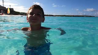 swimming in Half Moon Cay