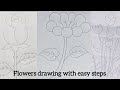 Easy flowers drawing