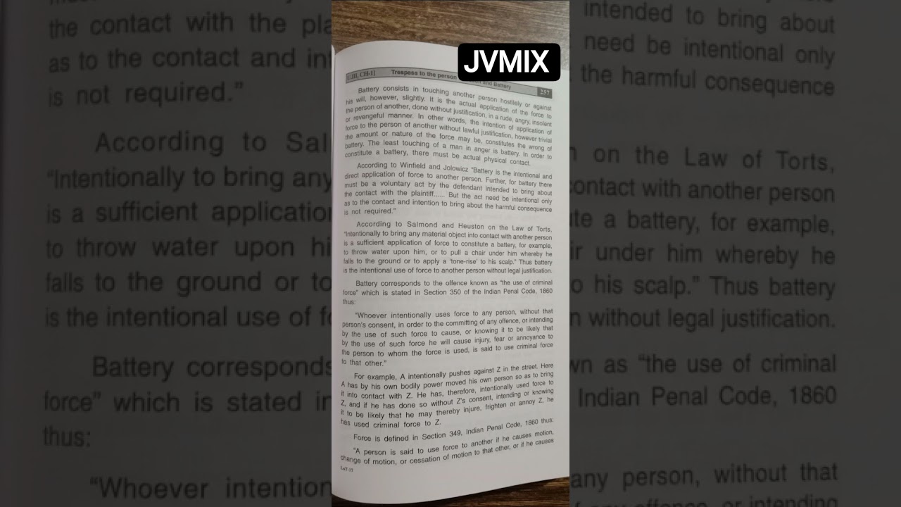 UNIT III (chapter 1) LAW OF TORTS AND CONSUMER PROTECTION - BY DR SR MYNENI #judgment #nooffence