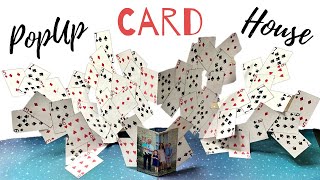 Pop Up Card House Tutorial | DIY House of Cards | Scrapbook Page ideas