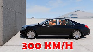 Mercedes-Maybach S600 vs Wall 300 KM\/H - BeamNG Drive