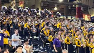 12-27-25 Texas Bowl - The LSU Marching Band celebrate a touchdown.