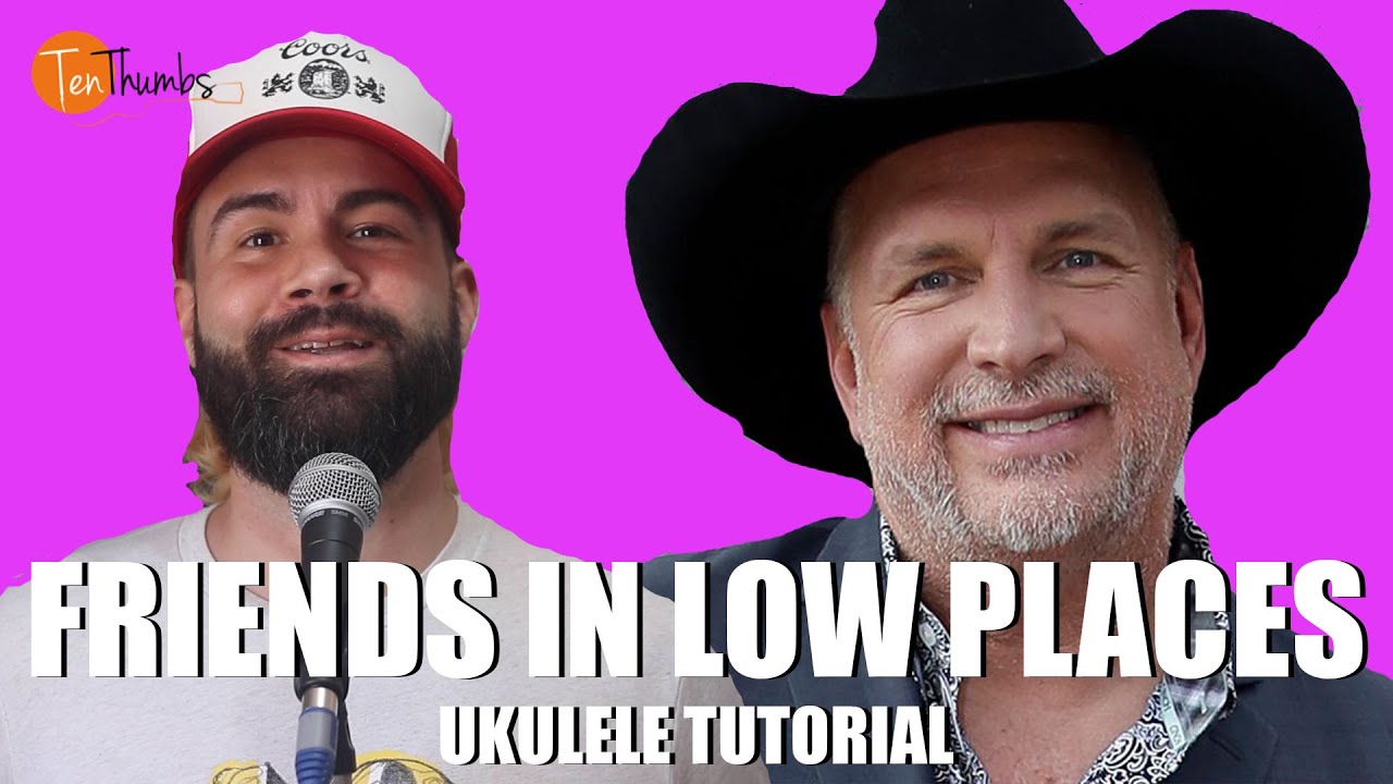Garth Brooks Friends in Low Places Ukulele Tutorial with tabs, playalong YouTube