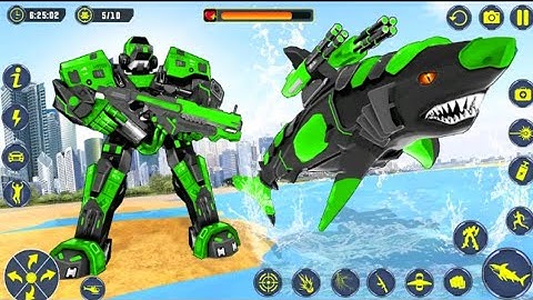 SHARK ROBOT CAR TRANSFORMATION GAME PART#3...