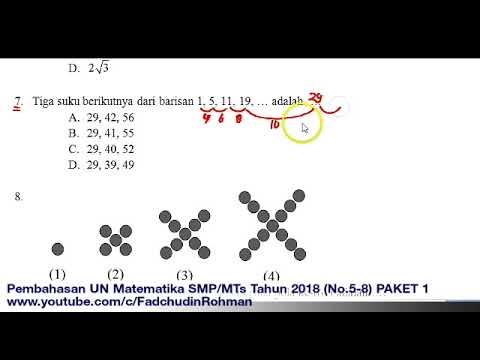 Pembahasan Soal Un Unbk Matematika Smp Tahun 2018 Paket 1 No 5 8